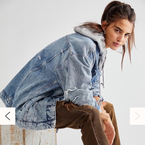 We the free hooded denim jacket
